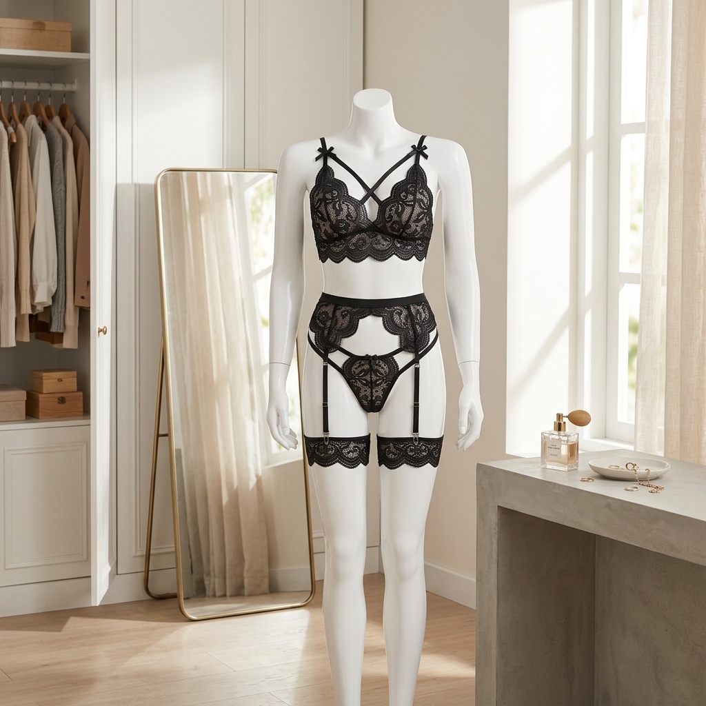 Damen-Set aus floraler Spitzen – Garter Belt Set Bewertung und Preis